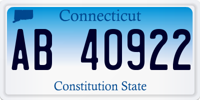 CT license plate AB40922