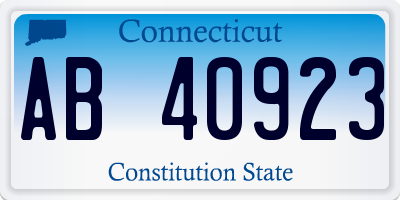 CT license plate AB40923