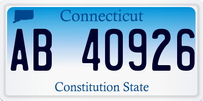 CT license plate AB40926