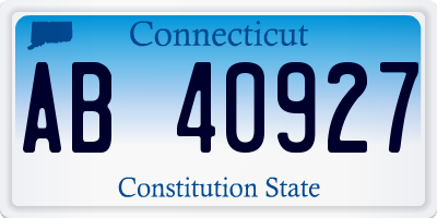 CT license plate AB40927