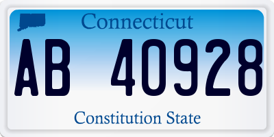 CT license plate AB40928