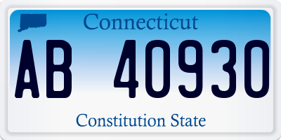 CT license plate AB40930