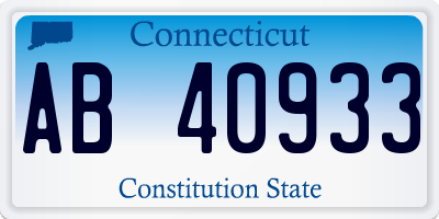 CT license plate AB40933