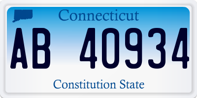 CT license plate AB40934