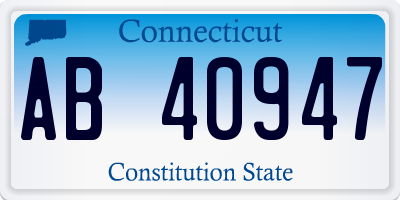 CT license plate AB40947