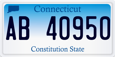 CT license plate AB40950