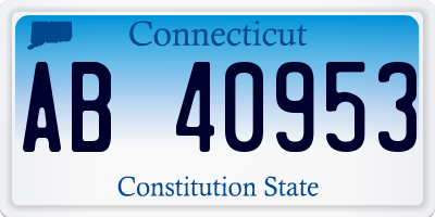 CT license plate AB40953