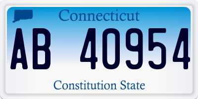 CT license plate AB40954