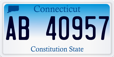 CT license plate AB40957