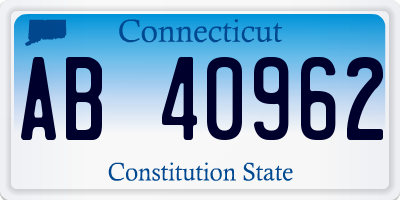 CT license plate AB40962