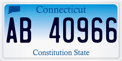 CT license plate AB40966