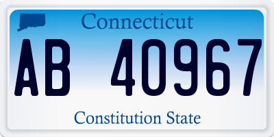 CT license plate AB40967