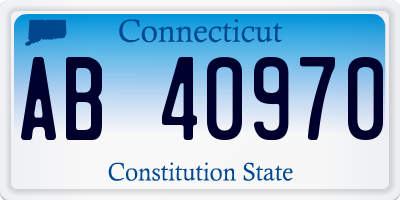 CT license plate AB40970