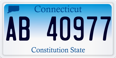 CT license plate AB40977