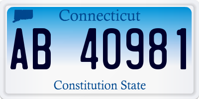 CT license plate AB40981