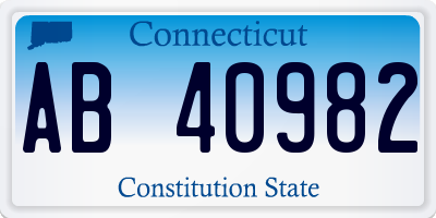 CT license plate AB40982