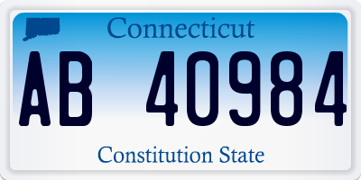 CT license plate AB40984