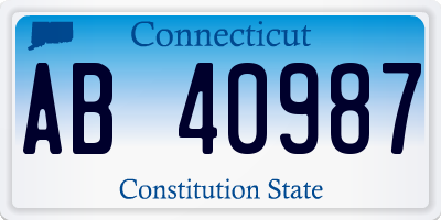 CT license plate AB40987