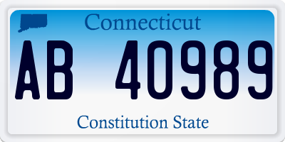 CT license plate AB40989