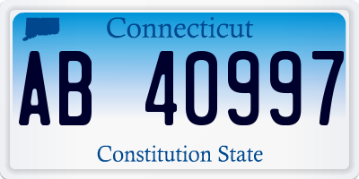 CT license plate AB40997