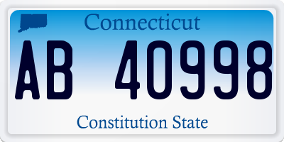 CT license plate AB40998