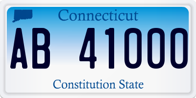 CT license plate AB41000