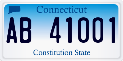 CT license plate AB41001