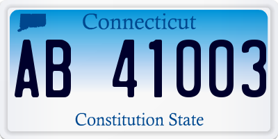 CT license plate AB41003