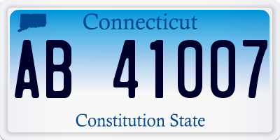 CT license plate AB41007