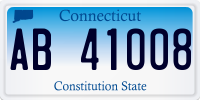 CT license plate AB41008