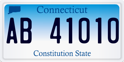 CT license plate AB41010