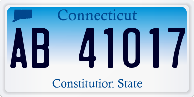 CT license plate AB41017