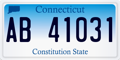 CT license plate AB41031