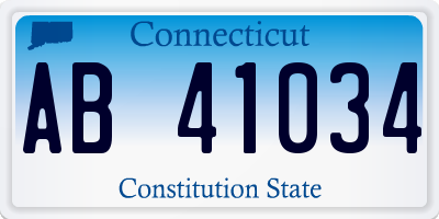 CT license plate AB41034