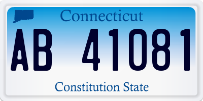 CT license plate AB41081