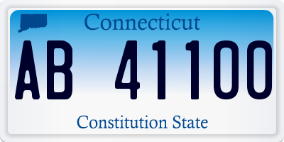 CT license plate AB41100
