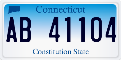 CT license plate AB41104