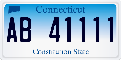 CT license plate AB41111