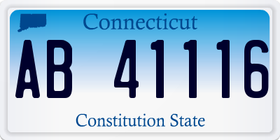 CT license plate AB41116