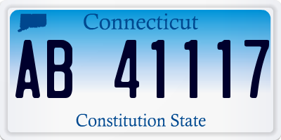 CT license plate AB41117