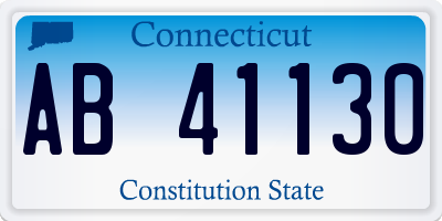 CT license plate AB41130