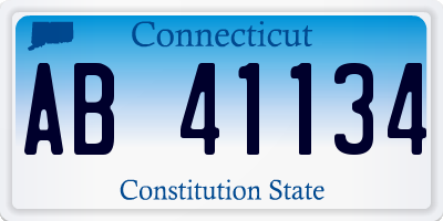 CT license plate AB41134