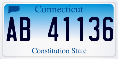 CT license plate AB41136