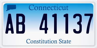 CT license plate AB41137