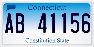 CT license plate AB41156
