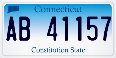 CT license plate AB41157