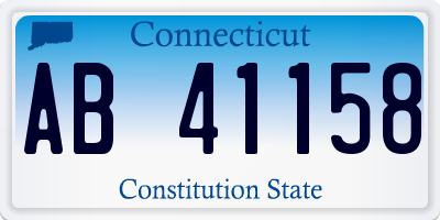 CT license plate AB41158