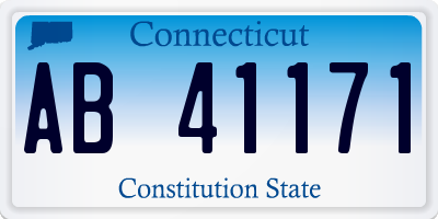 CT license plate AB41171