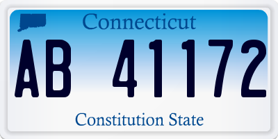 CT license plate AB41172