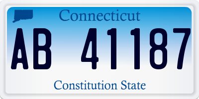 CT license plate AB41187